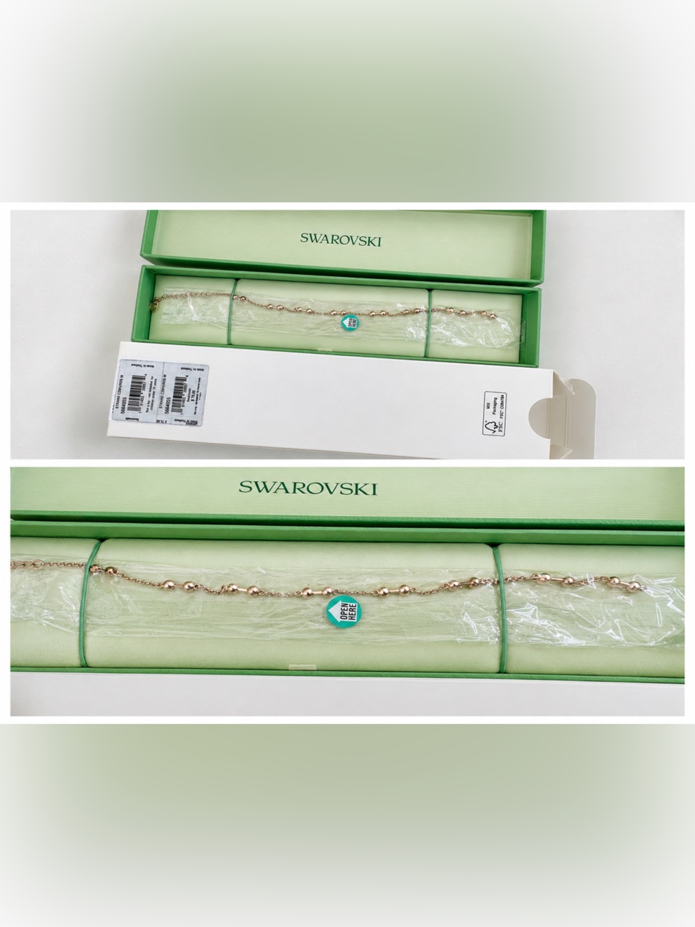 Swarovski Rose Gold Beaded Chain Bracelet